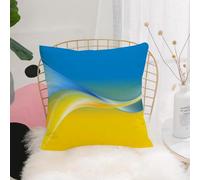 YFHJV Taie Oreiller Microfibre - Housse Coussin Doux, Confortable, Respirant et Hypoallergénique,Drapeau ukrainien Jaune et Bleu, inspiré par la Couleur, avec des Lignes vibrantes et des li,40x40 cm