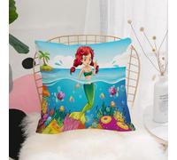 YFHJV Taie Oreiller Microfibre - Housse Coussin Doux, Confortable, Respirant et Hypoallergénique,Illustration d'une mer avec Une sirène,40x40 cm