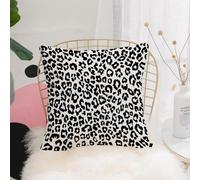 YFHJV Taie Oreiller Microfibre - Housse Coussin Doux, Confortable, Respirant et Hypoallergénique,Motif léopard Texture répétitive sans Couture Monochrome Noir Blanc,40x40 cm