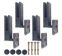 YFJBDKS Support de vitrage ultra lourd 2100g, Bride latérale monobloc en acier inoxydable 304 pour panneaux de verre 8-12 mm,for Jardin, Escaliers, Patio, Clôture de piscine ,Noir,4 pack 200mm