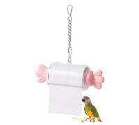 Yfjyxen Parrot Rolling Paper Play Toy with Hanging Chain, Candy Shape Bird Shredding Toys with Replaceable Roll, Interactive Lovebird Cage Accessories - Relieve Boredom Prevent Feather Plucking(Pink)