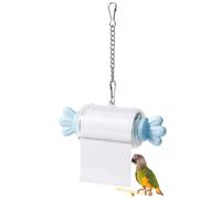 Yfjyxen Parrot Rolling Paper Play Toy with Hanging Chain, Candy Shape Bird Shredding Toys with Replaceable Roll, Interactive Lovebird Cage Accessories - Relieve Boredom Prevent Feather Plucking(Blue)