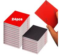 YFLeomry 24 Pièces Eponge Poncage，Grains 240-320,Eponge Abrasive De Ponçage Cale a Poncer Kit Papier Abrasif Sec et Humide pour Modèle de Construction Sèche Métal Bois Meubles Papier a Poncer