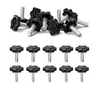 YFLeomry 25 Pièces Vis Papillon m8 x30mm de Pouce Boulon de Serrage à Tête en Forme D'étoile Noire, Pour Machines-outils, Appareils Mécaniques, Décoration de Meubles de Ecrou Papillon