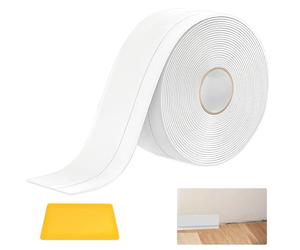 YFLeomry 30m Plinthe Souple Autoadhésive 20 mm x 50 mm Joint Salle de Bain Blanc, Plainte Adhesive PVC pour Salle de Bain, Cuisine et Bien Plus Anti-moisissure, Calfeutrage, Etanche