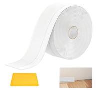 YFLeomry 50m Plinthe Souple Autoadhésive 20 mm x 50 mm Joint Salle de Bain Blanc, Plainte Adhesive PVC pour Salle de Bain, Cuisine et Bien Plus Anti-moisissure, Calfeutrage, Etanche