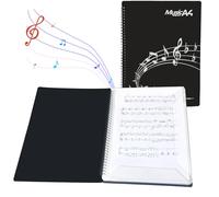 YFLeomry Classeur A4 pour Partitions Cahier de Musique avec 30 pages / 60 pochettes Chemises Pages à Spirales, Classeur Partition Musique, Porte Partition, pour Partition Piano Guitare Violon(Noir)