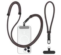 YFLeomry Handyband Lot de 2 cordons universels à porter autour du cou - 1 cordon réglable - Chaîne à bandoulière universelle, gris, 40-78cm-2pcs