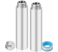 YFLeomry Lot de 2 Pièces Rallonge Robinet en Acier Inoxydable Dimension G1/2" x 100mm Raccord Fileté Rallonge de Robinet, Rallonge Colonne de Douche pour Robinet de Cuisine, Salle de Bain