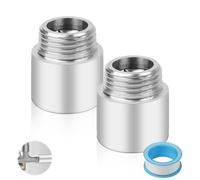YFLeomry Lot de 2 Pièces Rallonge Robinet en Acier Inoxydable Dimension G1/2" x 25mm Raccord Fileté Rallonge de Robinet, Rallonge Colonne de Douche pour Robinet de Cuisine, Salle de Bain