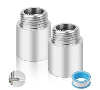 YFLeomry Lot de 2 Pièces Rallonge Robinet en Acier Inoxydable Dimension G1/2" x 30mm Raccord Fileté Rallonge de Robinet, Rallonge Colonne de Douche pour Robinet de Cuisine, Salle de Bain