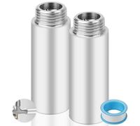 YFLeomry Lot de 2 Pièces Rallonge Robinet en Acier Inoxydable Dimension G1/2" x 70mm Raccord Fileté Rallonge de Robinet, Rallonge Colonne de Douche pour Robinet de Cuisine, Salle de Bain