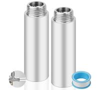 YFLeomry Lot de 2 Pièces Rallonge Robinet en Acier Inoxydable Dimension G1/2" x 80mm Raccord Fileté Rallonge de Robinet, Rallonge Colonne de Douche pour Robinet de Cuisine, Salle de Bain