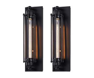YFMYY Appliques Murales Industrielles Rétro Ensemble De 2 Appliques Murales Cage en Fil Loft Noir Vintage Edison Appliques Murales for Entrepôt Grange Ferme (17.32 "X 5.12", Paquet De 2)