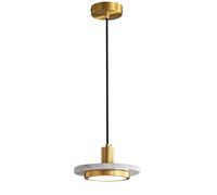 YFMYY Natural Stone LED Pendant Lights Kitchen Island, Nordic Modern Marble Pendant Lamp, Hardwired Pendant Light Fixtures, Adjustable Height Gold Hanging Lamp For Bedroom Dining Room(White)