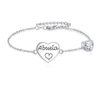 YFN Abuela Bracelet en argent sterling Abuela Charm Bracelet Meilleur bijou pour grand-mère espagnole Cadeau pour femme