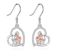 YFN Boucles d'oreilles en argent sterling pour père et fille avec inscription « I Love You Forever Papa » et « Dad »