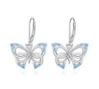 YFN Boucles d'oreilles papillon en argent sterling 925 à suspendre - Boucles d'oreilles papillon mignonnes - Bijoux cadeaux pour femmes et filles