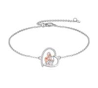 YFN Bracelet en argent sterling pour père et fille - Bracelet à breloques en forme de cœur avec inscription « Ich liebe dich für immer Papa Tochter Jewelley » - Cadeau pour papa