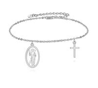 YFN Bracelets Saint-André Médaille de Saint-André en argent 925 Bijoux protecteurs religieux Cadeau pour femmes hommes