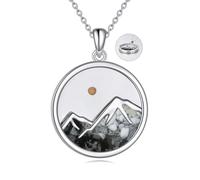 YFN Collier chrétienne montagnes de foi chrétienne collier grain de moutarde bijoux de montagne en argent sterling 925 pendentif montagne bijoux cadeaux pour femmes, Argent sterling