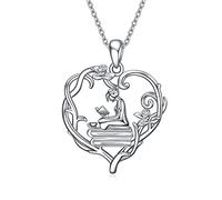 YFN Collier en argent sterling 925 avec pendentif de lecture pour femme, cadeau de remise de diplôme, bijoux pour étudiants, amis, camarades de classe, M, argent sterling, pas une pierre précieuse