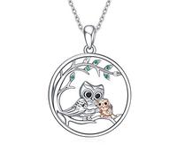 YFN Collier en argent sterling 925 avec pendentif éléphant pour femme et fille, Standard, Argent sterling, Pas de gemme