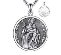 YFN Collier Saint Joseph en argent sterling 925 avec pendentif Saint Joseph patron des ouvriers des pères protection de la famille catholique bijoux religieux cadeau pour les pères, remise de diplôme