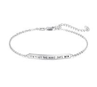 YFN Don't Let The Hard Days Win Bracelet en argent sterling Petit bracelet de motivation Bijoux d'inspiration Cadeau pour femme, normal, Argent sterling, Pas de gemme