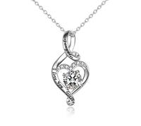 YFN Fille Anniversaire Collier Argent Sterling Pendentif Coeur Forme Cadeau de Graduation pour Fille