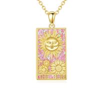 YFN Sun Tarot Necklace Pendentif Tarot en argent sterling Opal Jewellery Christmas Birthday Gift for Men Women