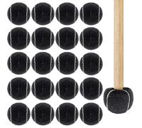 YFNVH Lot de 24 balles de tennis prédécoupées pour pieds de meubles et protection du sol - Revêtement en feutre robuste et durable pour pieds de chaise et de bureau - Noir