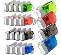 YFNVH Lot de 24 Lampe Torche à Manivelle 3 LED, Lampes de Poche Portables à Énergie Manuelle pour Urgence, Camping, Randonnée, Extérieur, 4 Couleurs