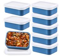 YFNVH Lot de 8 Bacs à Congélation en Silicone avec Couvercles, 250 ml (1 Tasse) Moules de Congélation pour Soupe, Purée de Bébé, Sauce ou Préparation de Repas, 12 x 8,5 x 4,5 cm