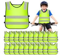 YFNVH Lot de Gilets de Sécurité Haute Visibilité pour Enfants, Gilet Réfléchissant Jaune Fluo pour École, Sortie Scolaire, Vélo, Course, Activités en Plein Air
