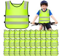 YFNVH Lot de Gilets de Sécurité Haute Visibilité pour Enfants, Gilet Réfléchissant Jaune Fluo pour École, Sortie Scolaire, Vélo, Course, Activités en Plein Air
