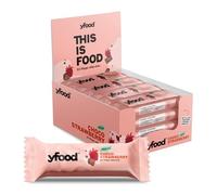 yfood Barre Choco Strawberry, barre protéinée à emporter, THIS IS FOOD, 13 g de protéines, 25 vitamines et minéraux, 12 x 60 g