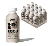 yfood Cold Brew Coffee, substitut de repas, 30 g de protéines, 12 x 500 ml
