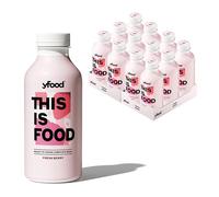 yfood Fresh Berry, repas prêt à boire, THIS IS FOOD, substitut de repas, 30 g de protéines, 26 vitamines et minéraux (12 x 500 ml), goût fruits rouges