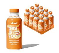 yfood Fruity Peach, substitut de repas, 27 g de protéines, 12 x 500 ml