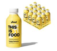 yfood repas prêt à boire, THIS IS FOOD, substitut de repas, 30 g de protéines, 26 vitamines et minéraux (12 x 500 ml) (Happy Banana)