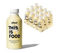 yfood Smooth Vanilla, repas prêt à boire, THIS IS FOOD, substitut de repas, 30 g de protéines, 26 vitamines et minéraux (12 x 500 ml), goût vanille