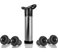 YFOX Pompe à vin Pompe à vide en acier inoxydable Wine Saver Utilisée pour la conservation du vin, la pompe à vin est utilisée pour éliminer l'air et la conservation du vin sous vide, avec 4 bouchons
