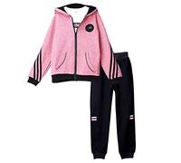 YFPICO Survêtement Fille Encapuchonné Sweat à Capuche Ensemble de Sport 2/3 Pièces Veste Pantalon de Sport Sweat-Shirt Zippé Vêtement de Printemps Automne Costume Jogging Joggers, 3-4 Ans