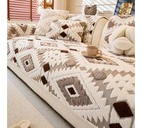 YFPZHZ Couverture De Canapé Housse De Protection De Canapé Doux en Peluche pour 1 2 3 4 Places Couvre De Protege De Coussin pour Chat Chien, Particules AntidéRapantes sur Le Fond(90x180cm,Coffee)