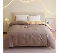 YFPZHZ Housse De Couette Patchwork avec Fermeture ÉClair Literie De Lit en Coton Lavé Housses De Duvet pour 1~2 Personnes Lit, Couvre DéCoration De Couette, Respirable(160x210cm,Khaki)