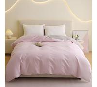YFPZHZ Housse De Couette Patchwork avec Fermeture ÉClair Literie De Lit en Coton Lavé Housses De Duvet pour 1~2 Personnes Lit, Couvre DéCoration De Couette, Respirable(150x210cm,Pink 2)