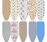 YFQYRB 91x31cm 110x34cm 120x41cm Coton Housse De Planche À Repasser avec Rembourrage, Housse Table À Repasser Réglable pour Centrale Vapeur(Pink and Gray Leaves,48x15inch)
