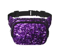YFSGDLBN Beau sac de poitrine carré double couche imprimé paillettes violet sac de poitrine quotidien décontracté, Noir , Taille unique