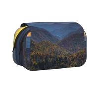 YFSGDLBN Blue Ridge Parkway Mountains Trousse à crayons avec double coque imprimée